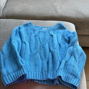 Anthropologie Blue Cable Knit Sweater